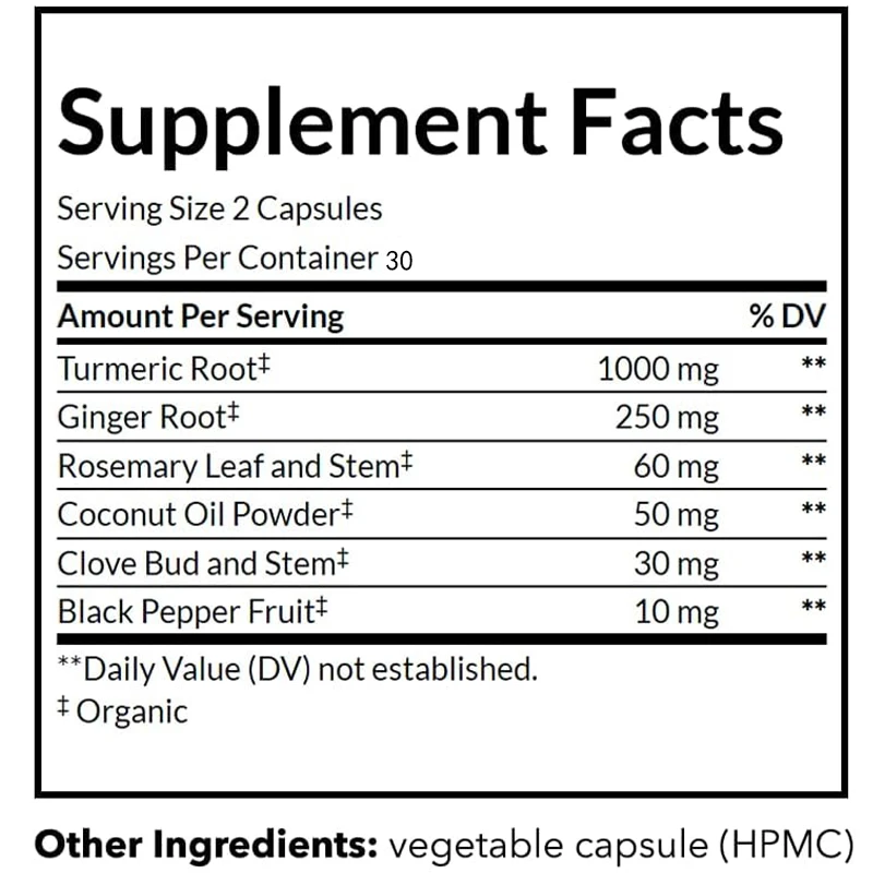 Biologische zwarte peper, kurk - Turmeric Curcumin Capsule recensie en prijs